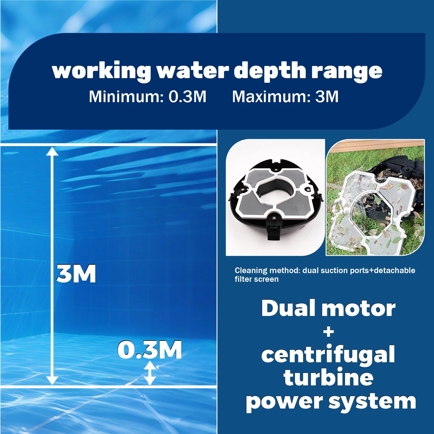 US Ready Stock Free Shipping Robotic Pool Vacuum Cleaner Cordless Cleaning Robot for Flat Floor Swimming Pool Automatic Machine