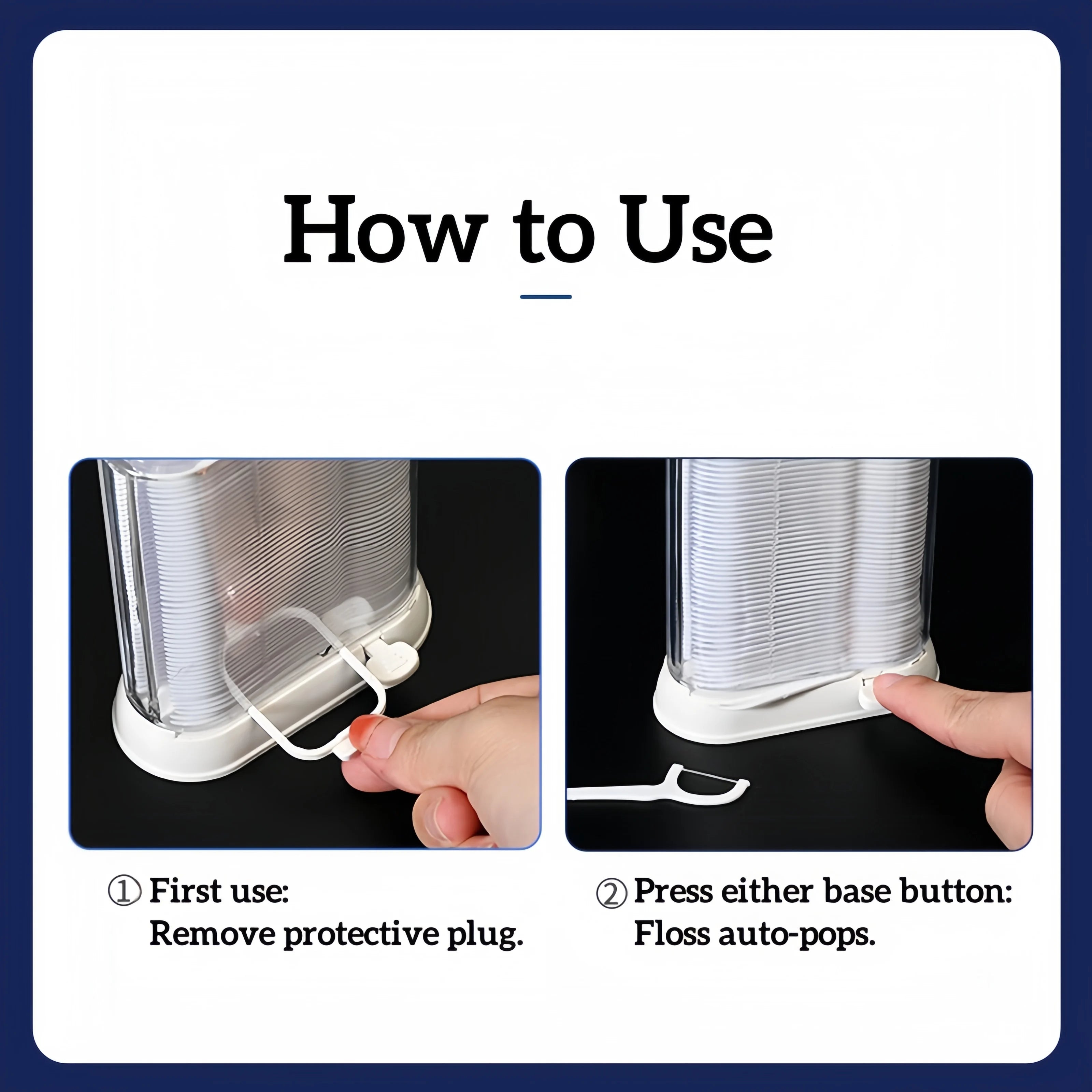 Factory Wholesale Automatic Dental Floss Picks Dispenser Pop-Up Refillable Flosser Storage Box for Home Use