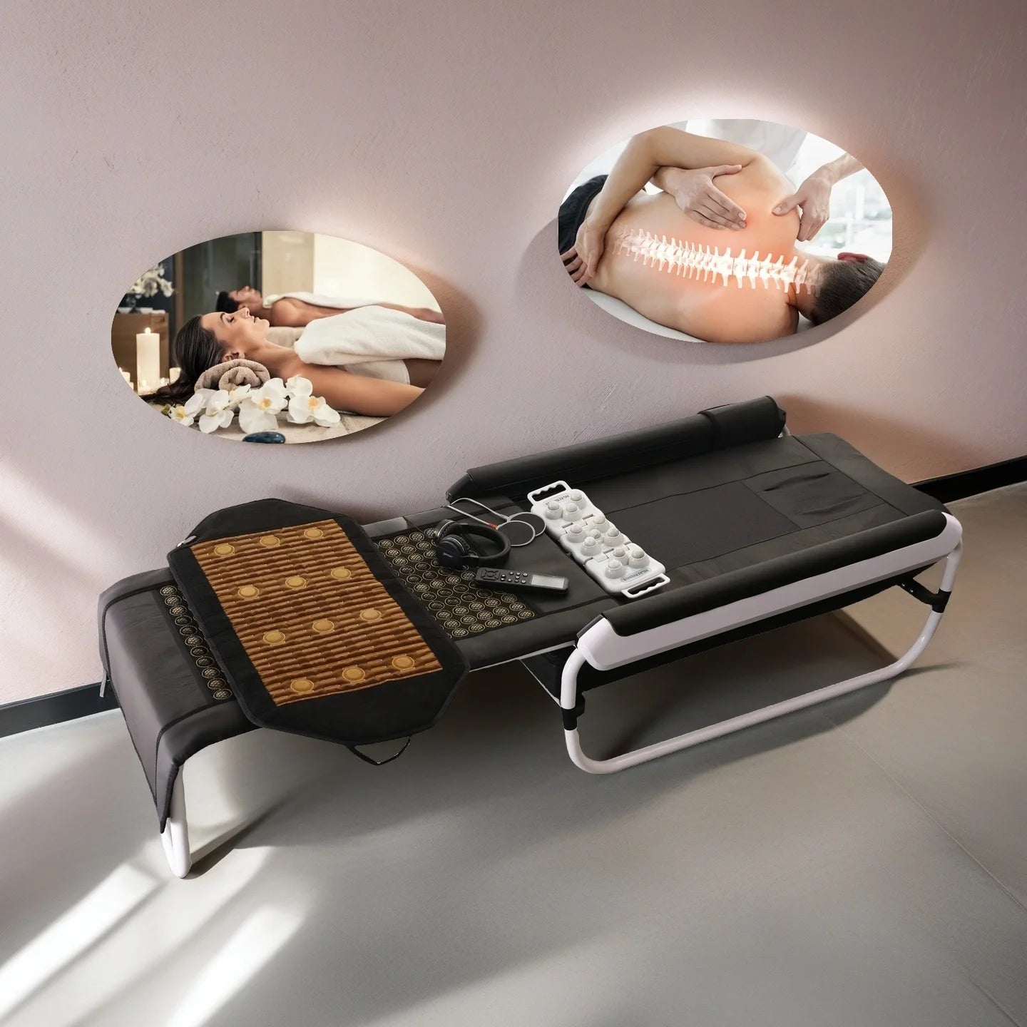 POP RELAX Korean Design Spine Health Care Infrared Heating Therapy Jade Master Stone Massage Bed for Home & Commercial Spa Use