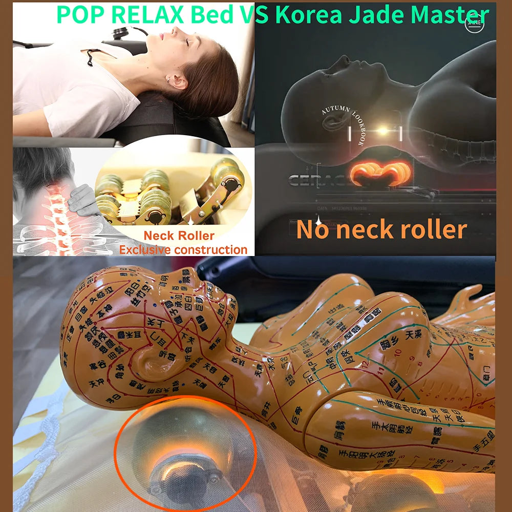 POP RELAX Korean Design Spine Health Care Infrared Heating Therapy Jade Master Stone Massage Bed for Home & Commercial Spa Use