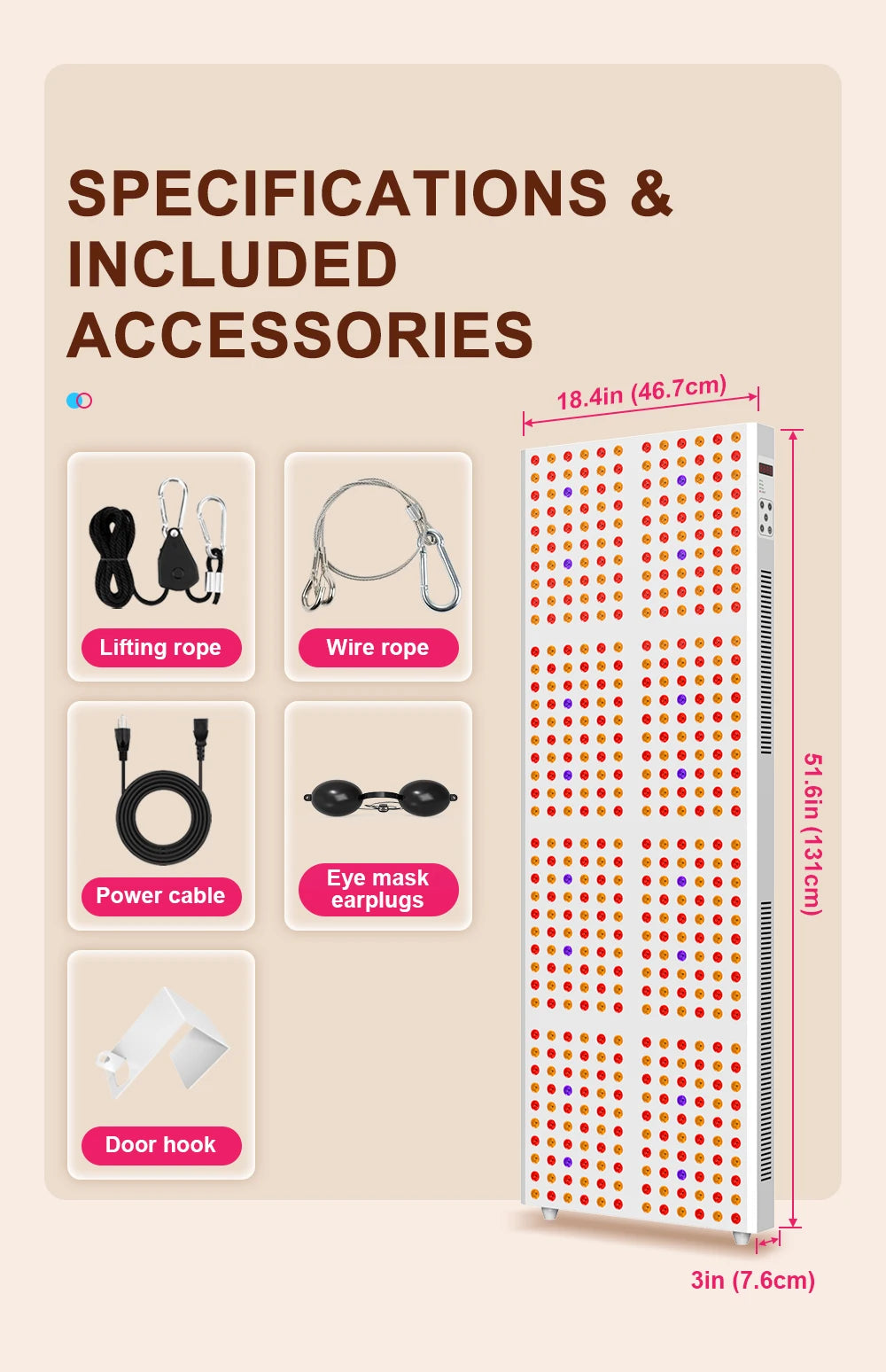 Bonliter 2400W Red Infrared Light Therapy Panel for Pain Relief 630nm 660nm 810nm 830nm 850nm Full Body Red Light Therapy Panel