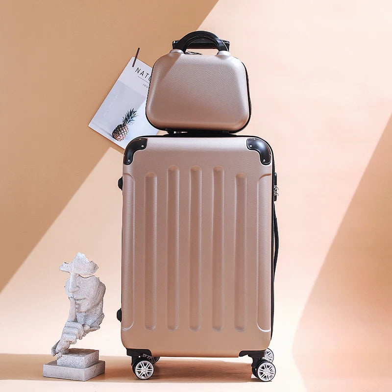 US Warehouse Ships to All US States High Quality 4-Wheel PC ABS Luggage Set for Women 14 24 Inch Suitcase Set on Sale