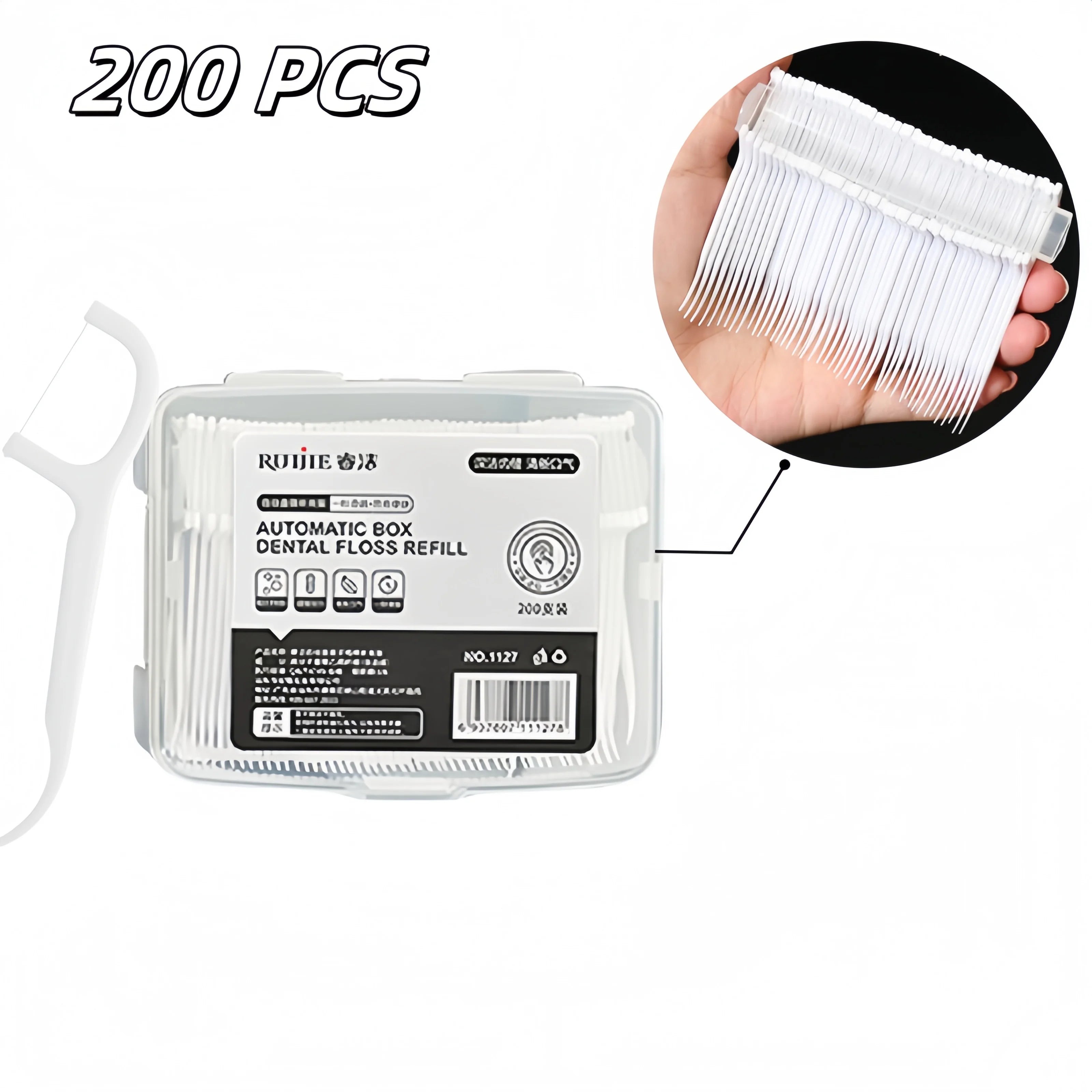 Factory Wholesale Automatic Dental Floss Picks Dispenser Pop-Up Refillable Flosser Storage Box for Home Use