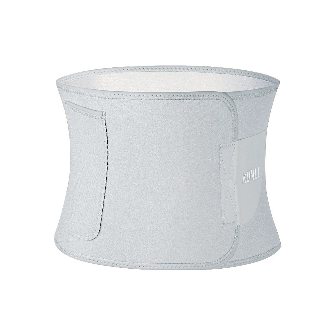 KUNLI Sports Waist Belt Sweat Enhancing Silver Ion Coated Slimming Waist Trainer for Yoga Running Toning Shaping Waistband
