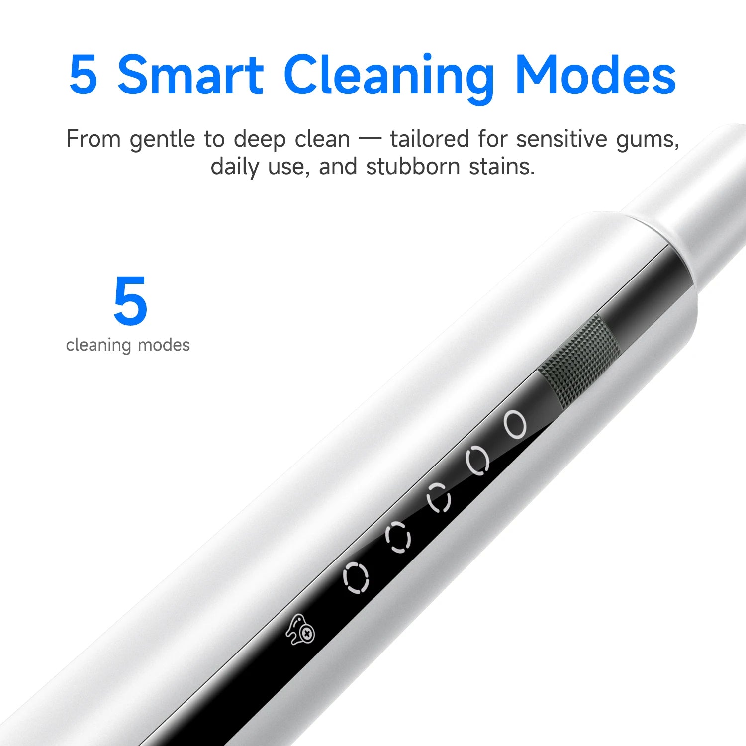 Smart Dental Cleaning Device Set with Pressure Sensors Sonic Electric Toothbrush Rechargeable Dental Cleaner Curvy Moon T7