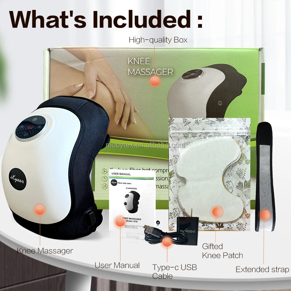 Electric Knee Massager with Heat Therapy for Physiotherapy Effective Joint Pain Relief