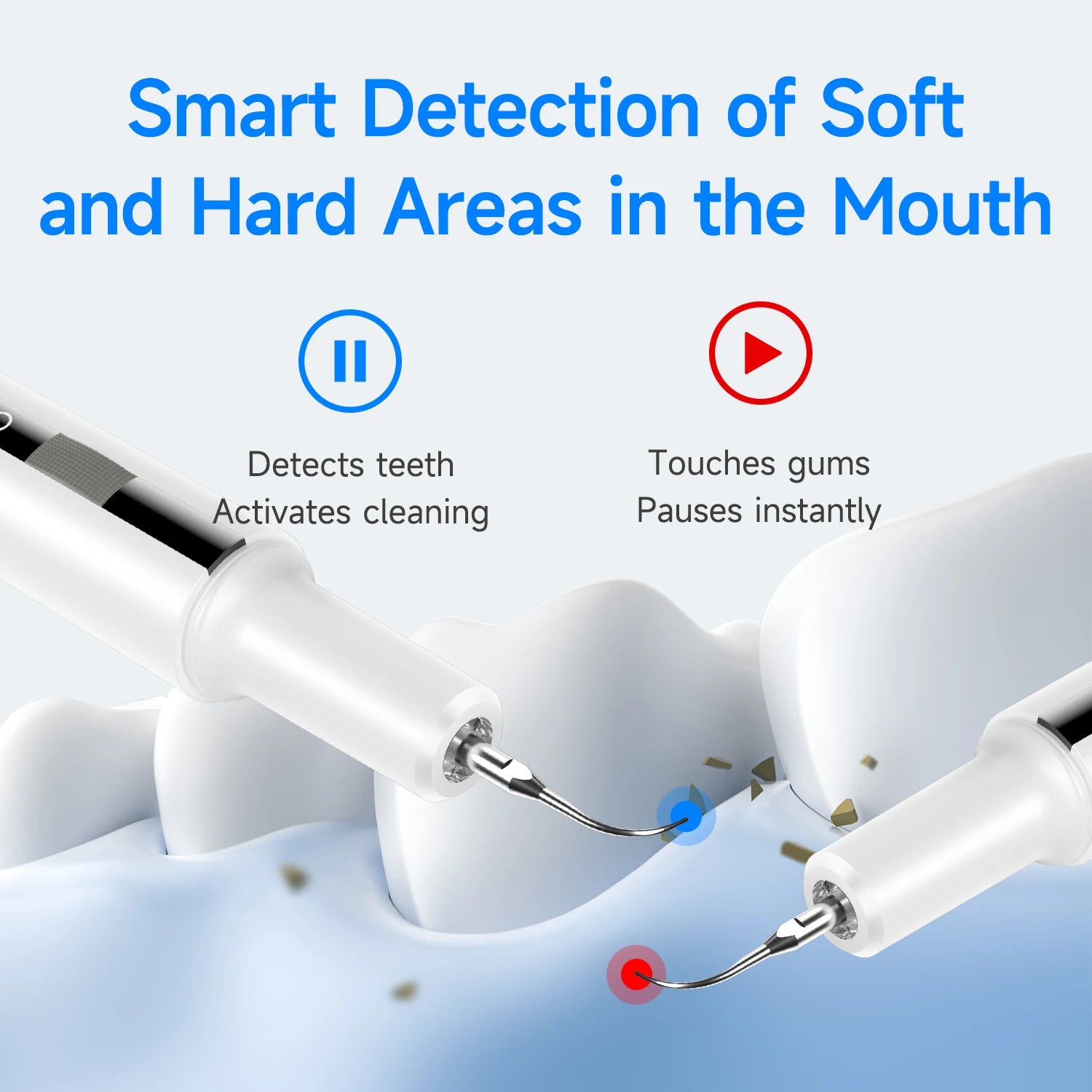 Smart Dental Cleaning Device Set with Pressure Sensors Sonic Electric Toothbrush Rechargeable Dental Cleaner Curvy Moon T7