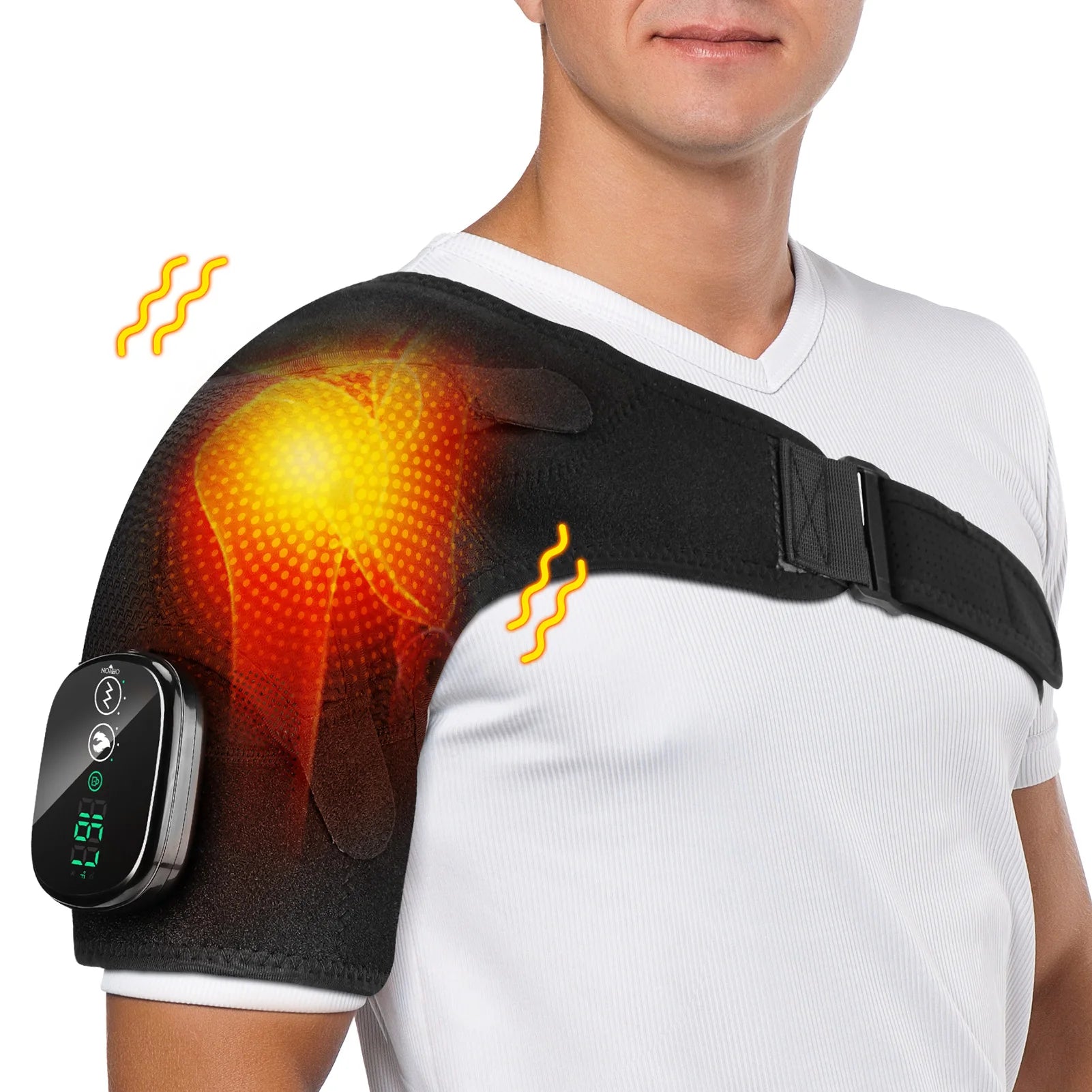 Free US Shipping Wireless Vibration Shoulder Pain Relief Massager Hot Compress Shoulder Wrap Massage Belt