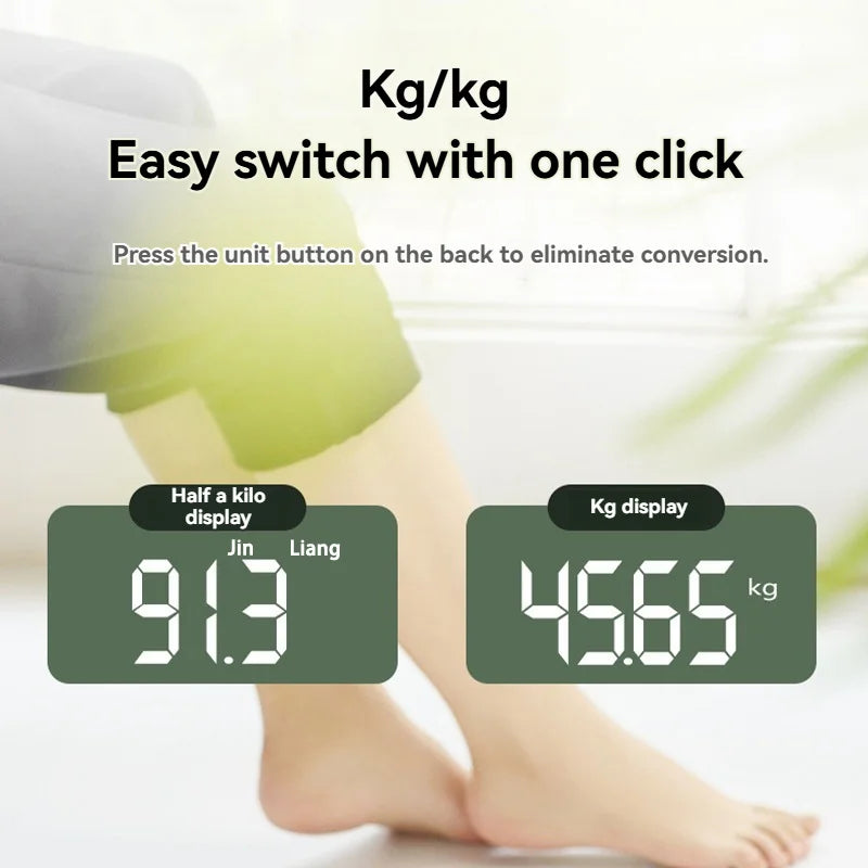Ultra-Thin LED Display Auto-Calibration Body Weight Scale Battery-Powered Personal Care Appliances for Household Use Light