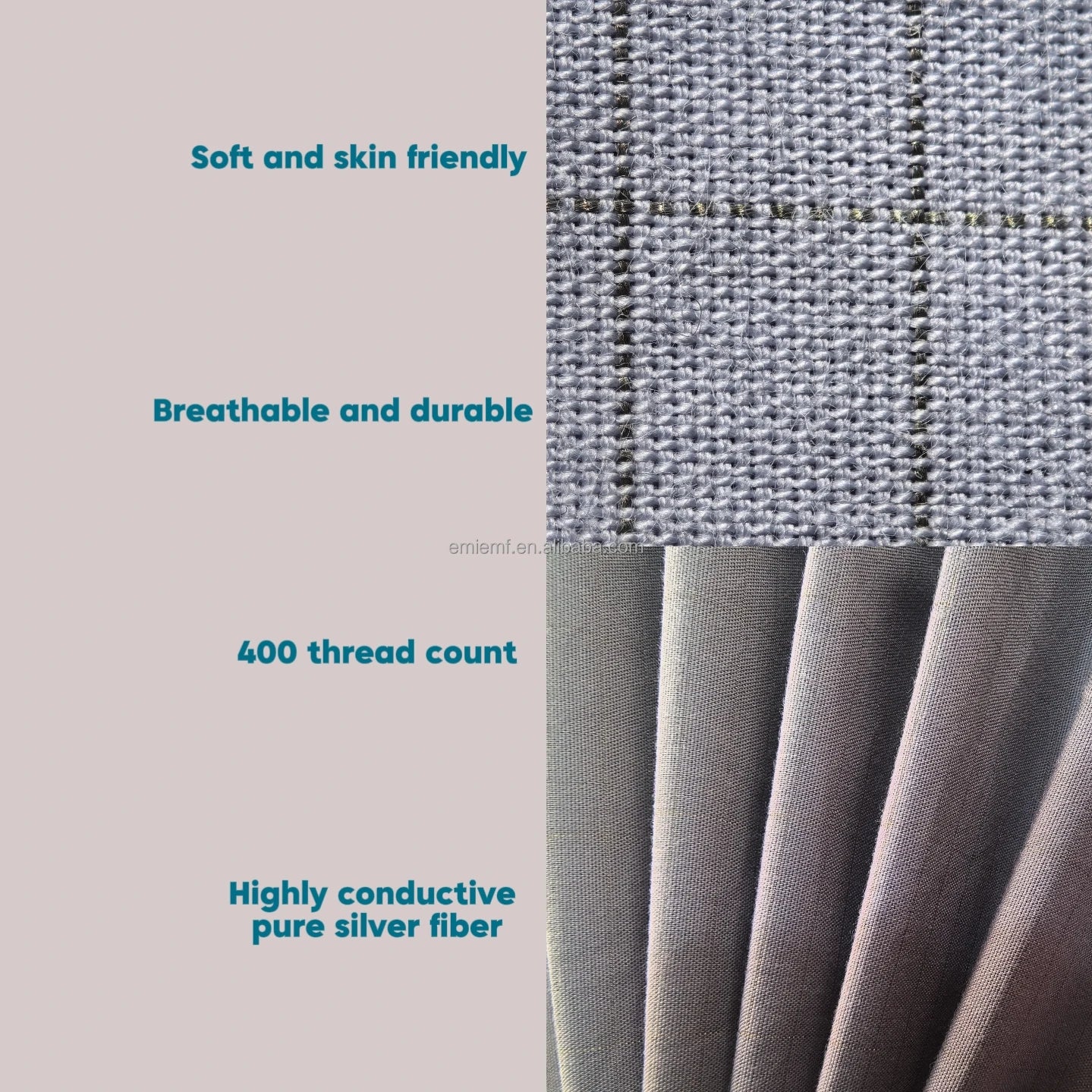 Premium Earthing Sheet with Silver Fiber - 5% Silver Fiber, 95% Organic Cotton - With Grounding Cord - Boost Health & Sleep