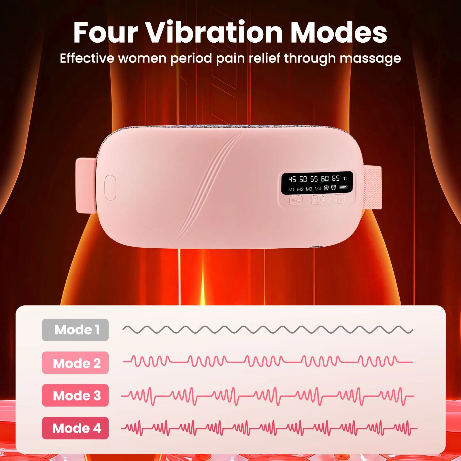 Free US Shipping Cordless Electric Menstrual Heated Pad Abdominal Massager for Period Cramps Pain Relief Warm Palace Belt