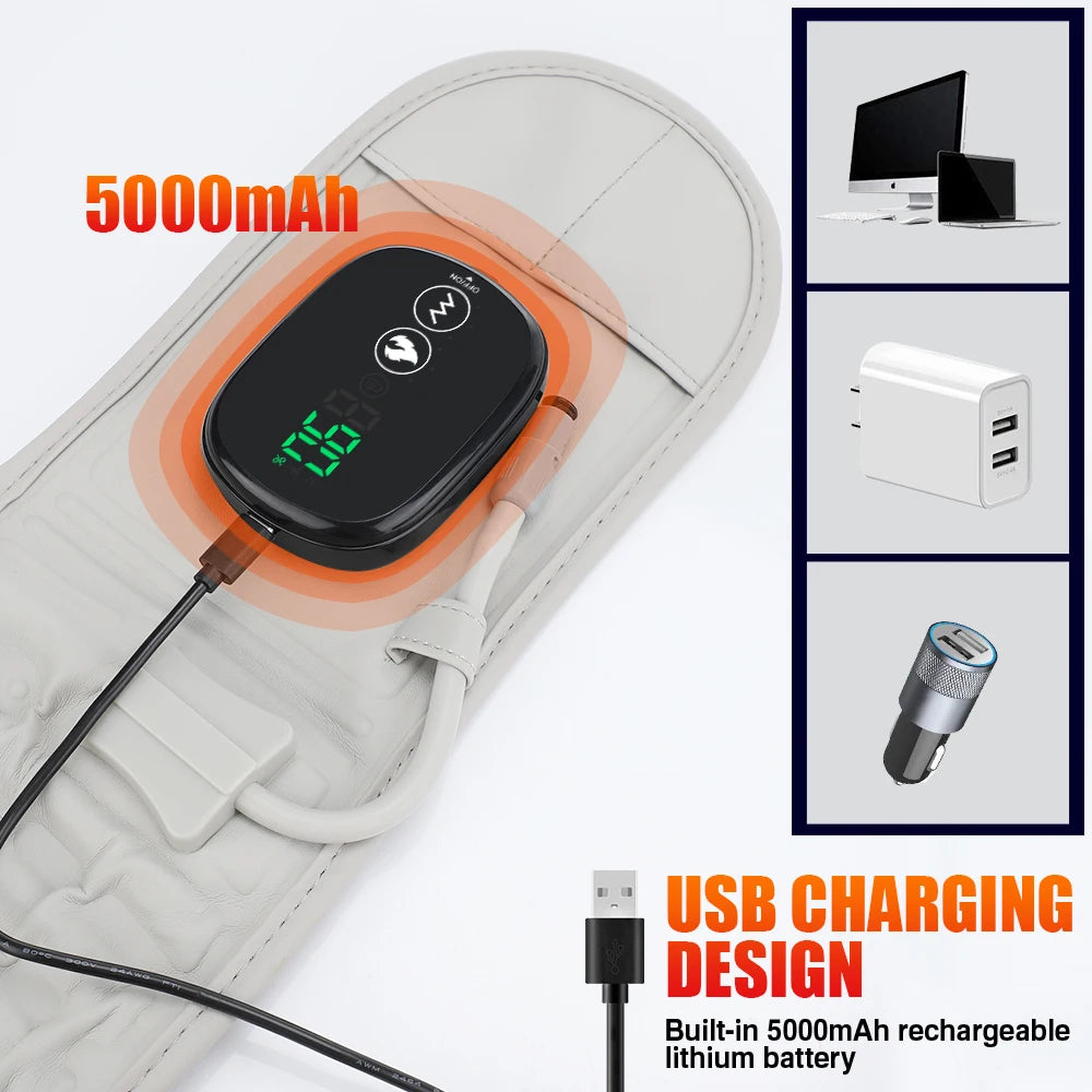 US Free Shipping Air Decompression Back Brace Lumbar Traction Support Massage Belt Cordless Heating Vibration Waist Massager