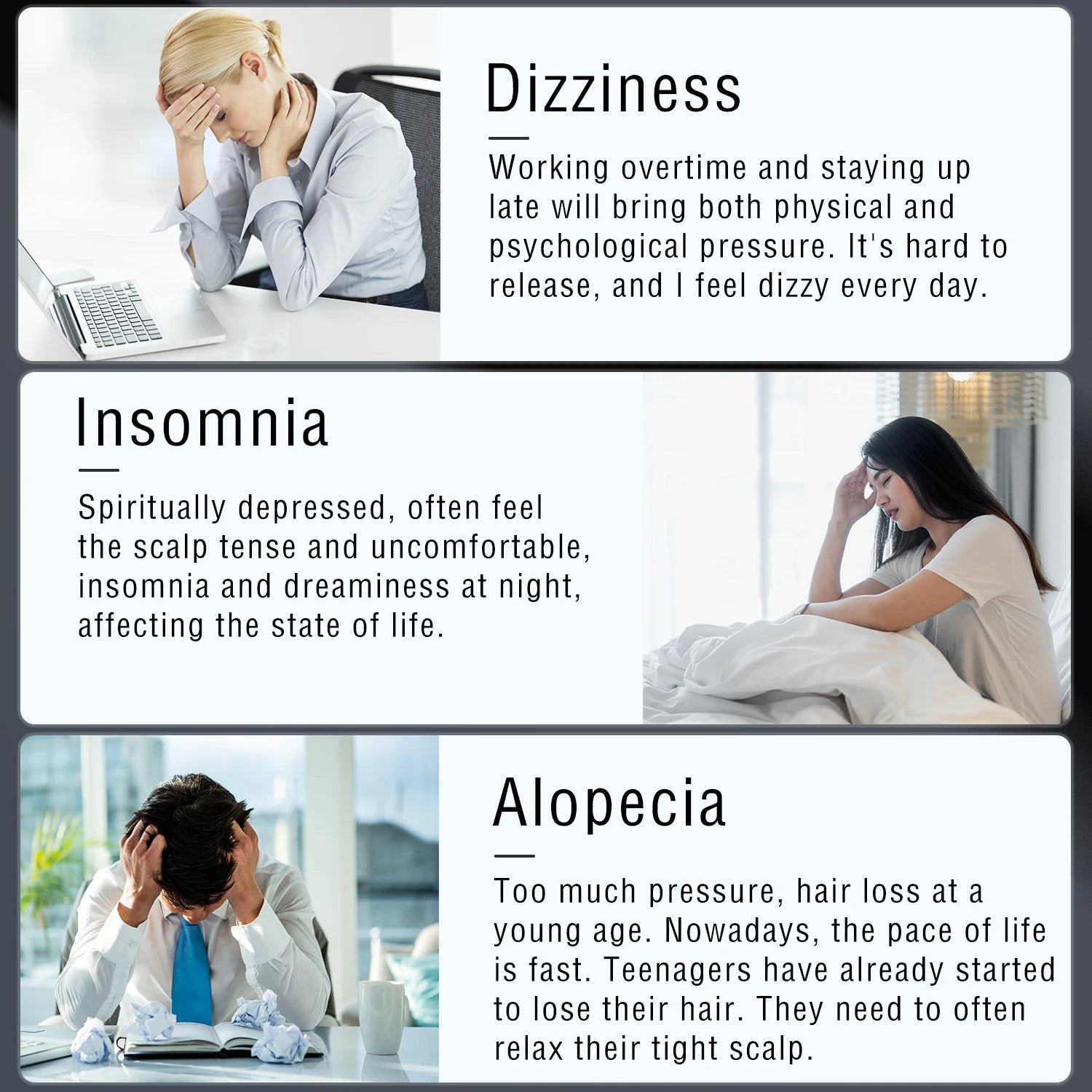 HEZHENG Head Massager Scalp Massager, Electric Cordless Rhythm Vibration Relax Monster Massage Head for Fun, Rechargeable Portab