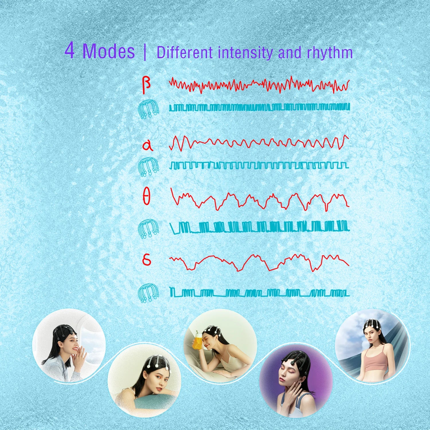 HEZHENG Head Massager Scalp Massager, Electric Cordless Rhythm Vibration Relax Monster Massage Head for Fun, Rechargeable Portab