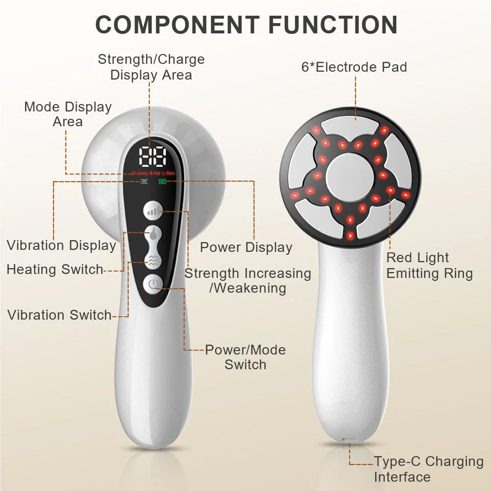 Portable Handheld Cordless Electric Fat Burner Body Cellulite Massager Body Sculpting Machine With 3 Modes for Belly, Waist, Arm