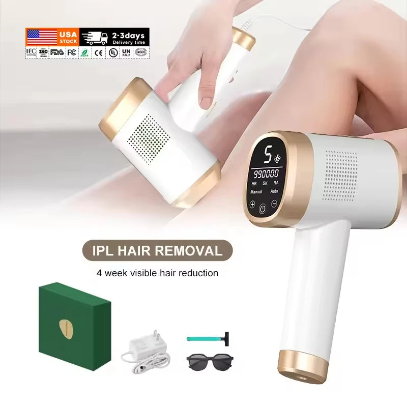 Sapphire Home Use IPL Machine Handheld Electric Epilator with Sapphire Handheld Ice Cooling Laser Hair Removal Skin Rejuvenation