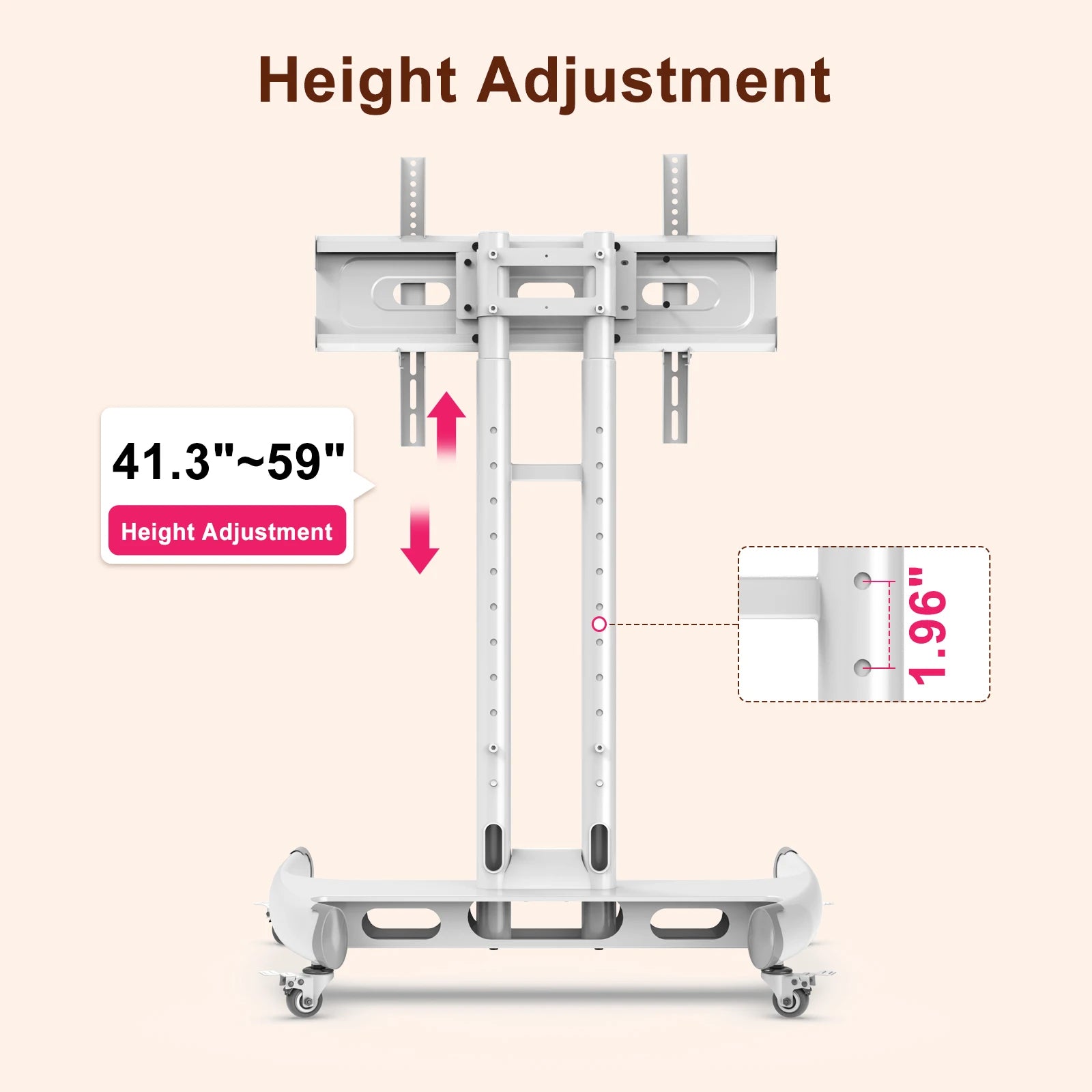 Bonliter Home Use Removable Rolling Stand for 1500W 2160W 2400W Red Therapy Light Panel Horizontal and Vertical