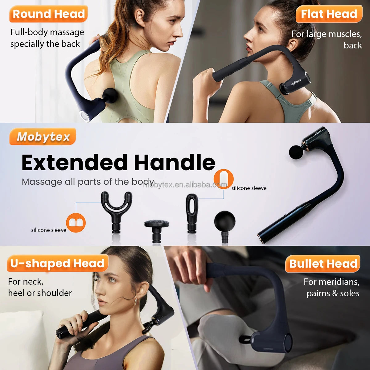 4 Head Professional Muscle Massage Gun Deep Tissue Percussion Vibration Therapy