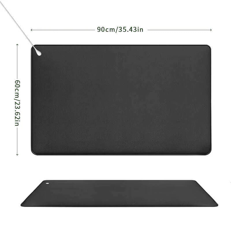 Large Grounding Mat 60x90cm with Durable Leather Surface and Grounding Cord Earthing Mat for Home and Office EMF Reduction