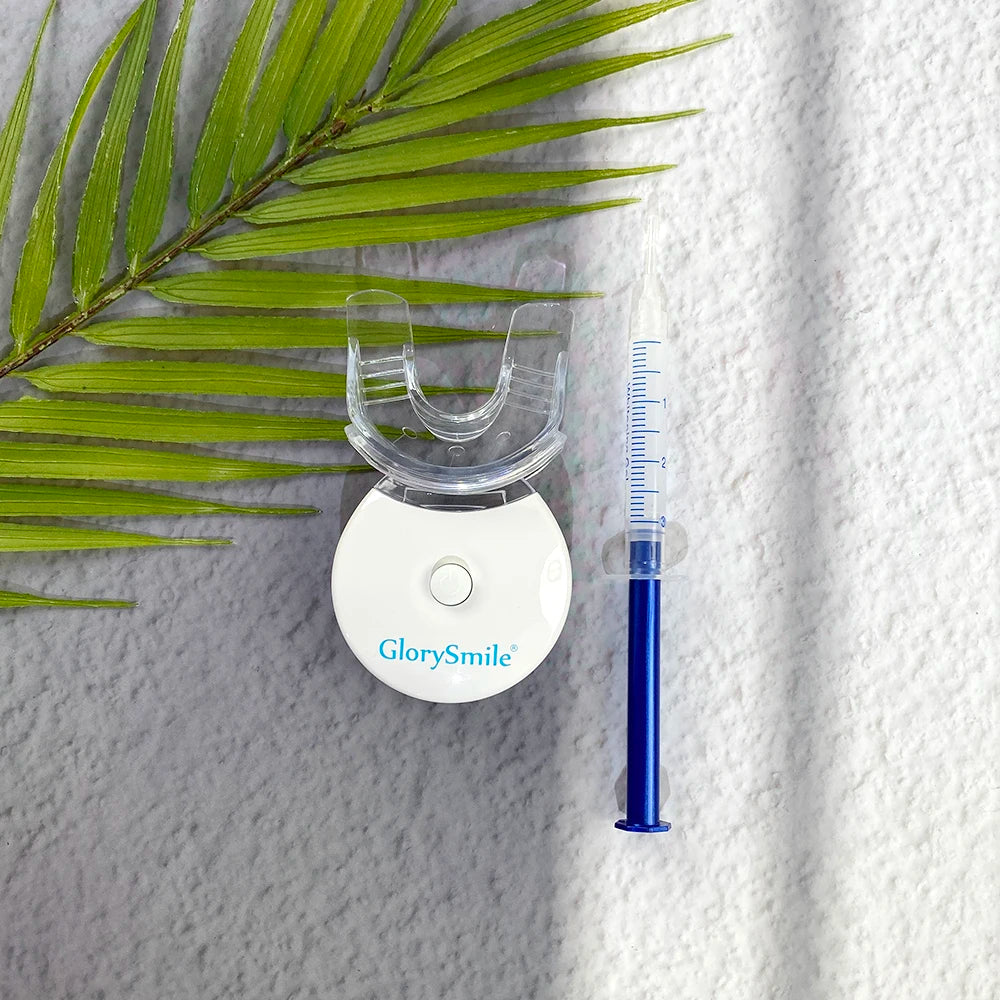 Premium Home Use Teeth Whitening System With LED Device 10 Mins Treatment PAP Gel Syringe Kit For Sensitive Tooth