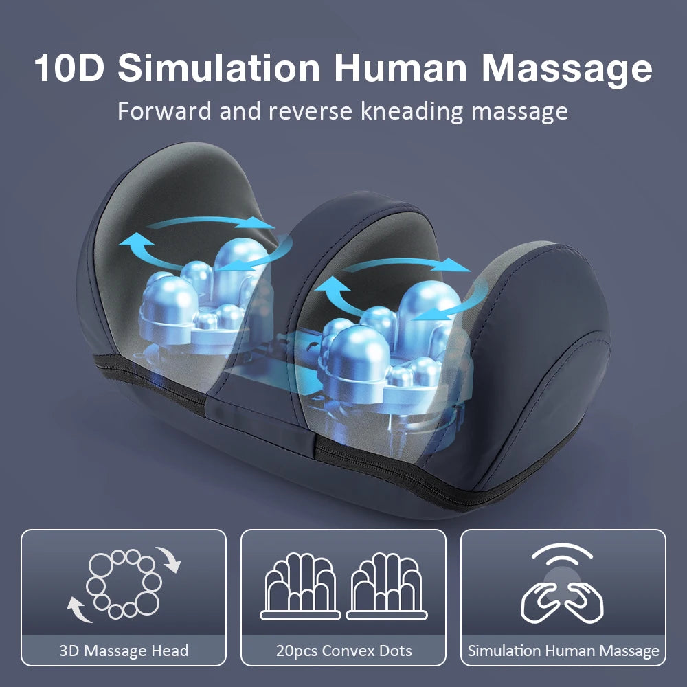 US Free Shipping Deep Tissue Kneading Leg Calf Foot Massage Machine Electric Shiatsu Foot Massager with Heat