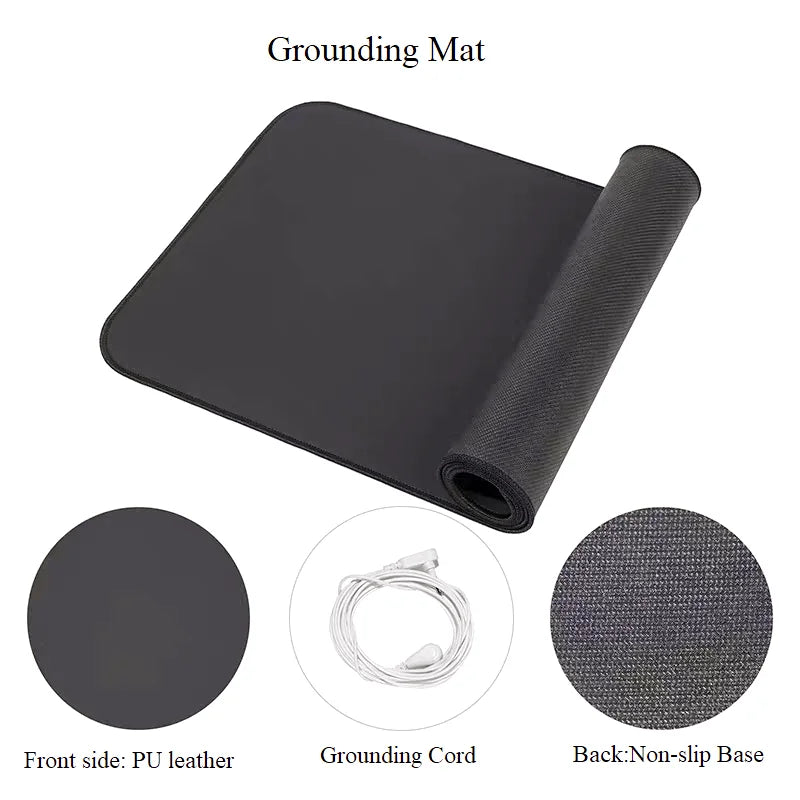 Large Grounding Mat 60x90cm with Durable Leather Surface and Grounding Cord Earthing Mat for Home and Office EMF Reduction