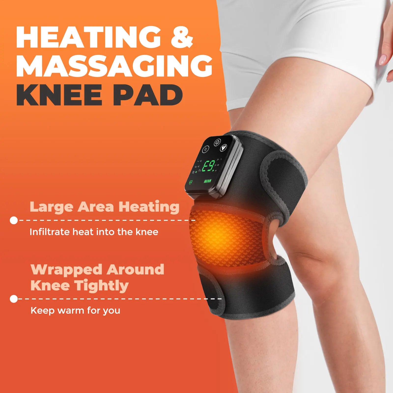 US Warehouse Electric Knee Massager with Heat and Vibration for Pain Relief