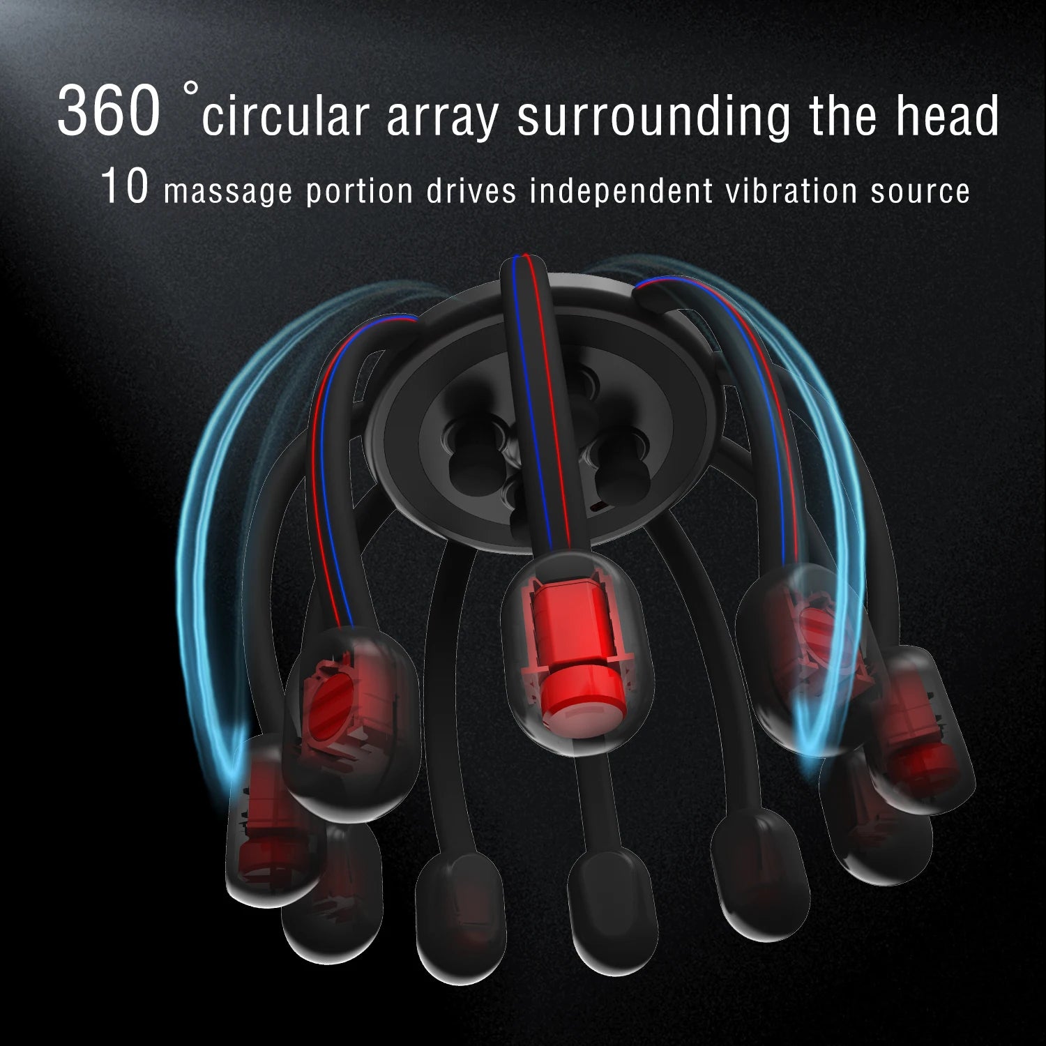 HEZHENG Head Massager Scalp Massager, Electric Cordless Rhythm Vibration Relax Monster Massage Head for Fun, Rechargeable Portab