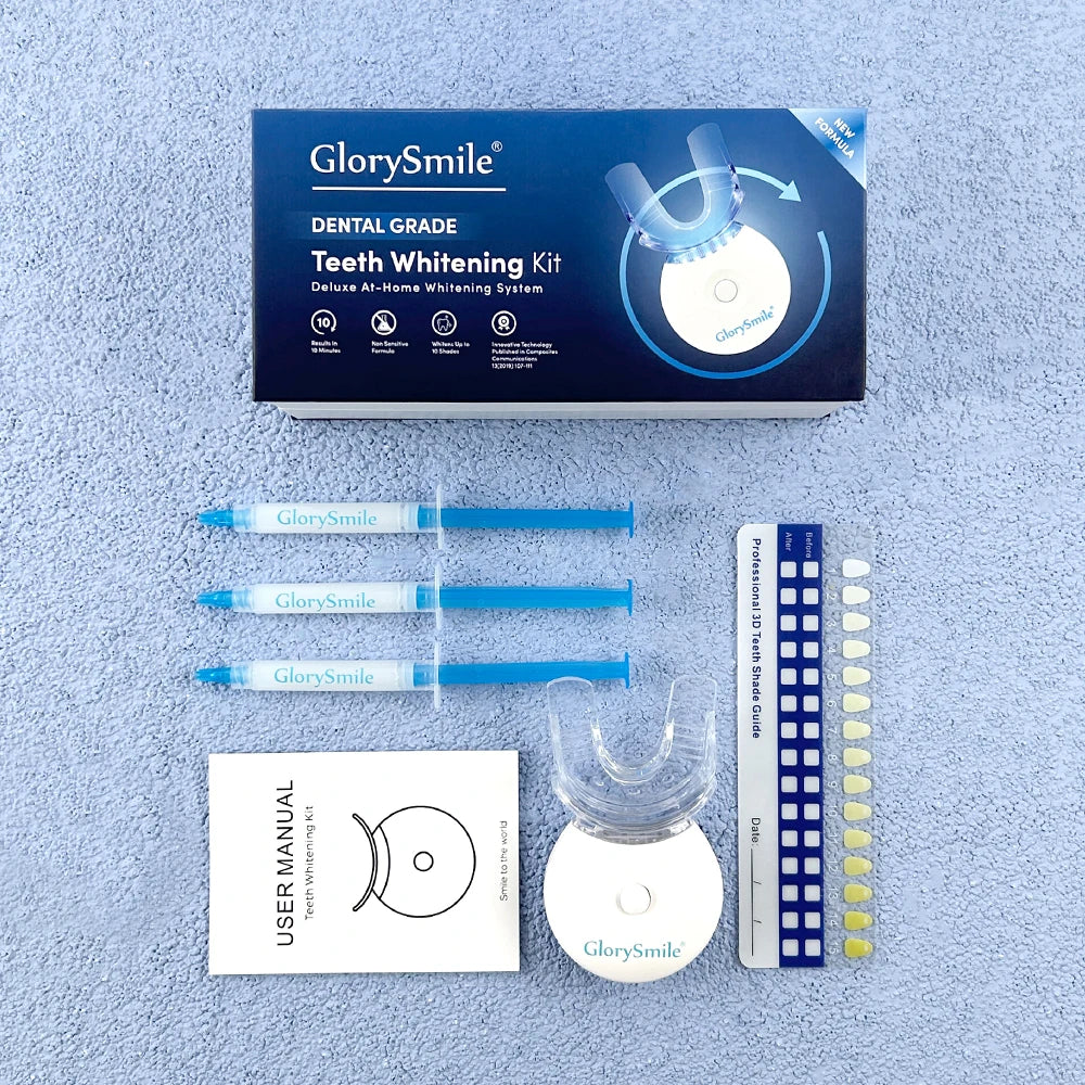Popular Teeth Whitening Kit Home Use PAP Safe Formula Painless Tooth Bleaching Gel Syringe LED Device Kit US Warehouse