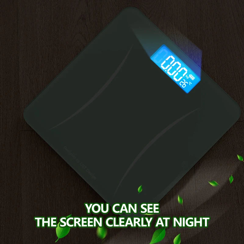 Ultra-Thin LED Display Auto-Calibration Body Weight Scale Battery-Powered Personal Care Appliances for Household Use Light