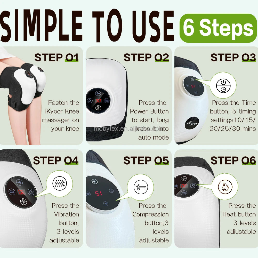 Electric Knee Massager with Heat Therapy for Physiotherapy Effective Joint Pain Relief