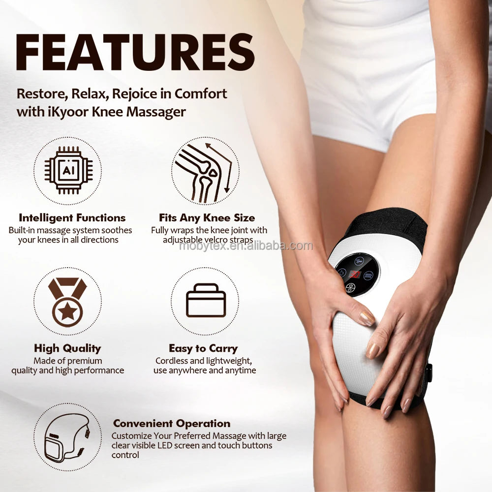 Electric Knee Massager with Heat Therapy for Physiotherapy Effective Joint Pain Relief