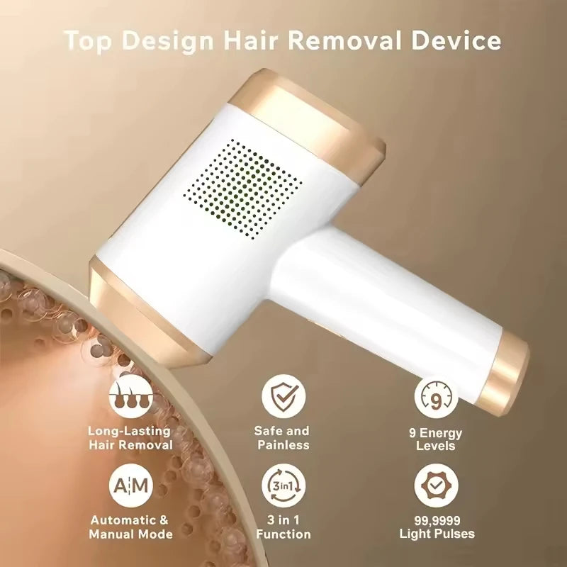 Sapphire Home Use IPL Machine Handheld Electric Epilator with Sapphire Handheld Ice Cooling Laser Hair Removal Skin Rejuvenation