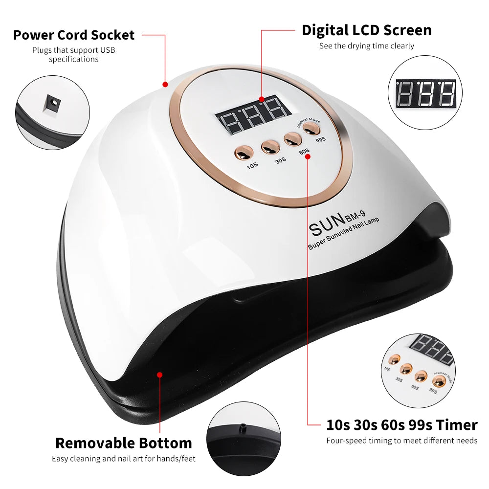 45 LED Beats BM9 Nail Lamp UV LED Quick Drying Nail Dryer Curing Lamp with Plastic Material Phototherapy Machine