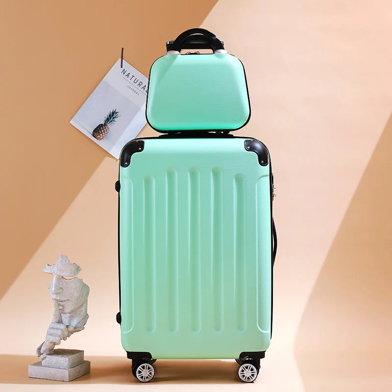 US Warehouse Ships to All US States High Quality 4-Wheel PC ABS Luggage Set for Women 14 24 Inch Suitcase Set on Sale