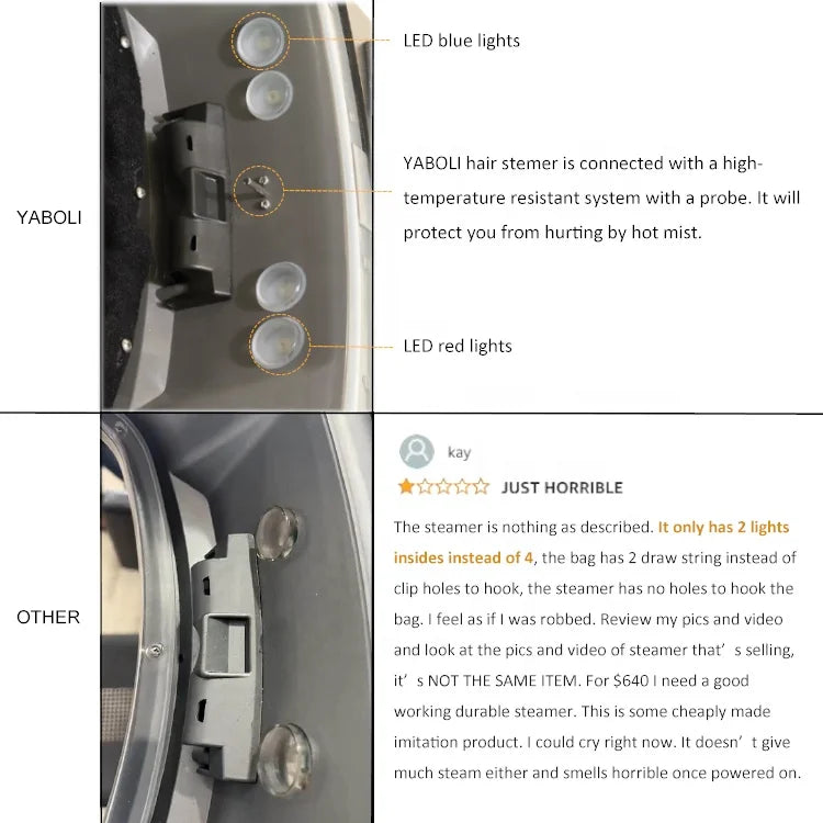 Home Use Ultrasonic Hair Steamer with Ozone & LED Lights  Professional Salon Results for Hair Growth & Scalp Care