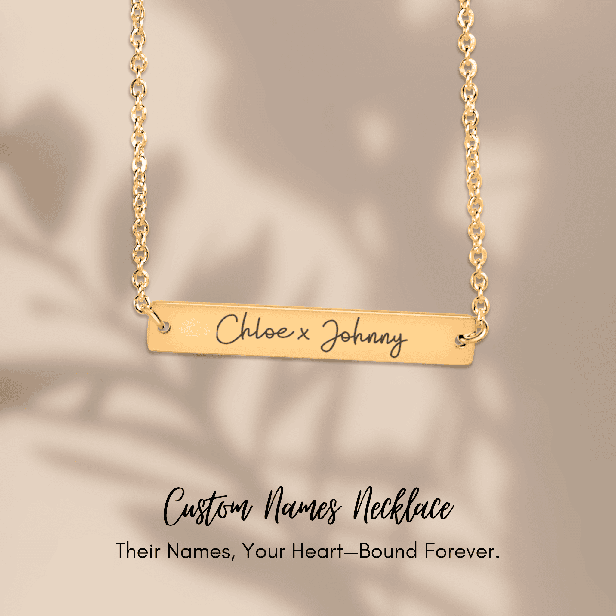 Name Tag Horizontal Bar Necklace