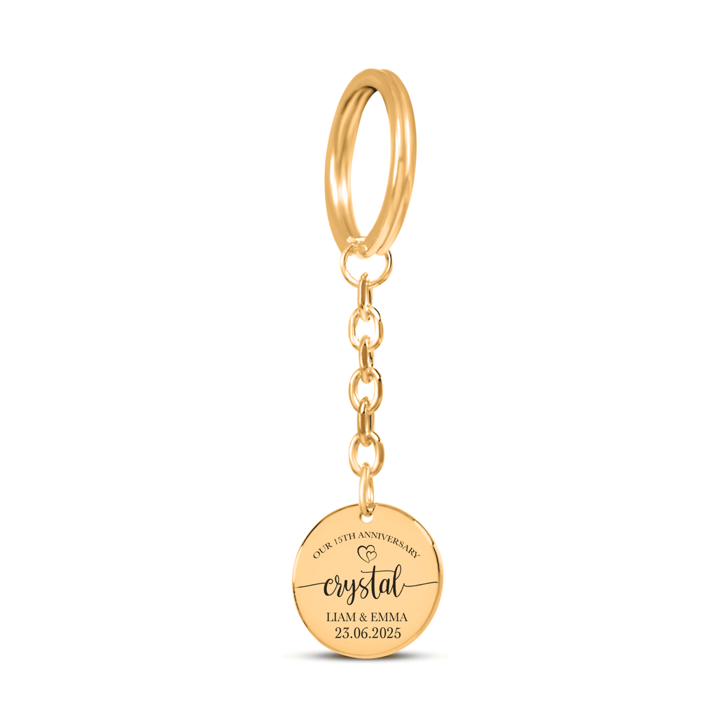 15th Crystal Anniversary Coin Keychain