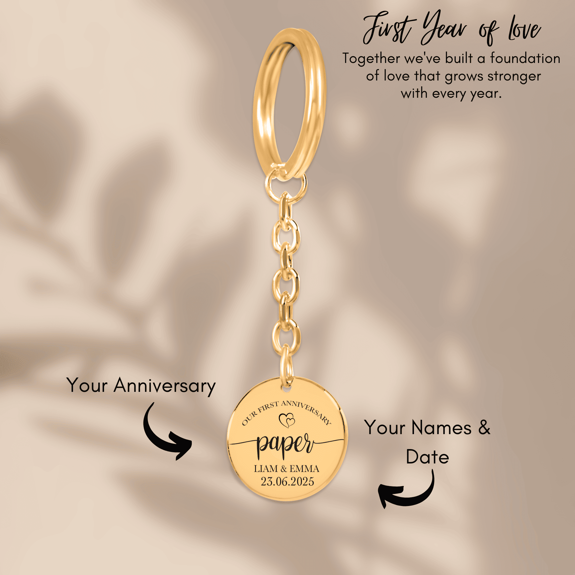 Coin Keychain - 1st Paper Anniversary