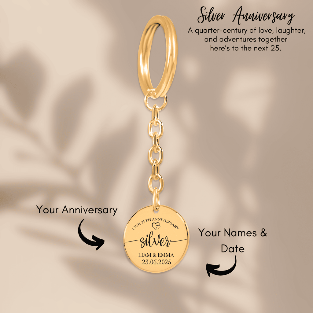 Coin Keychain - 25th Silver Anniversary