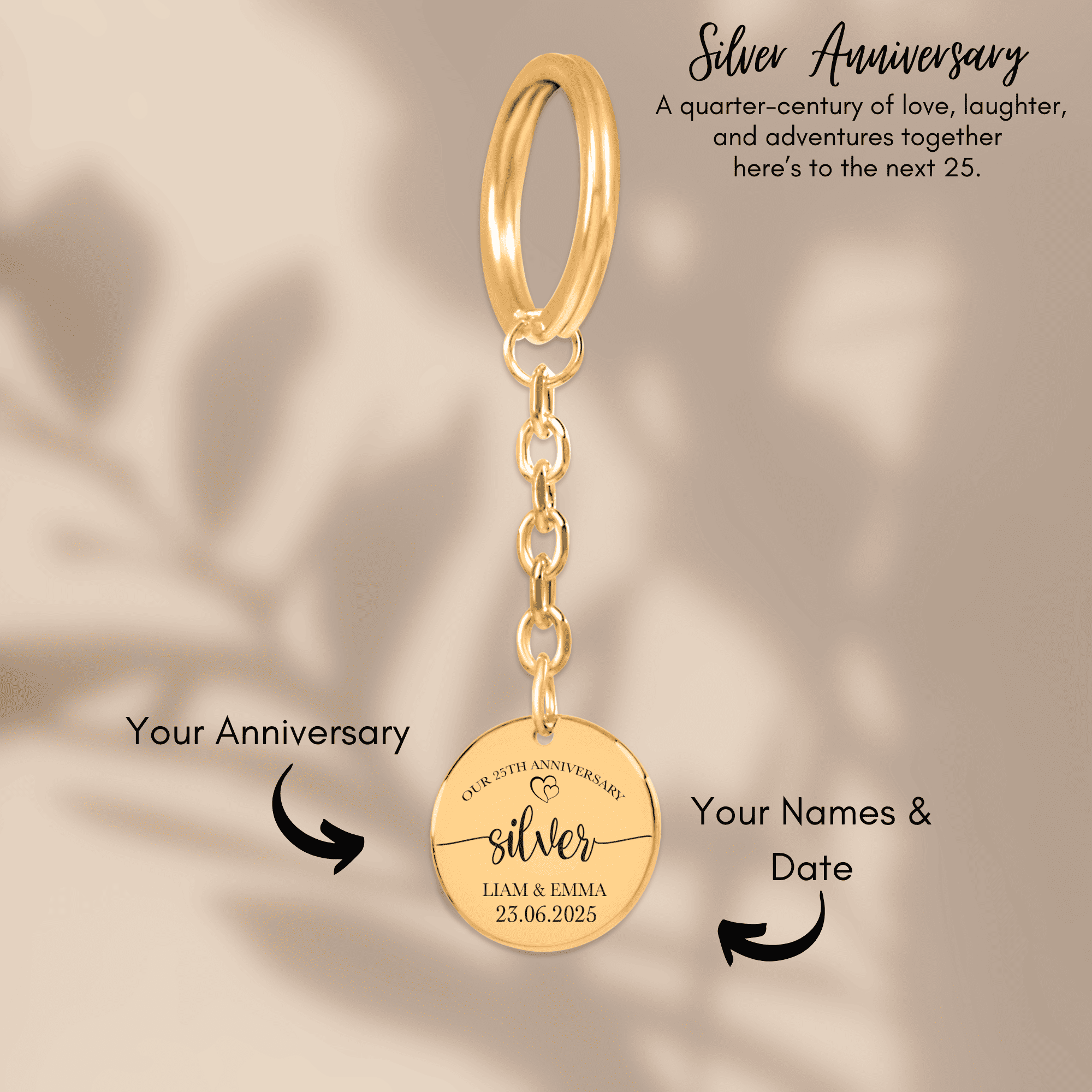 Coin Keychain - 25th Silver Anniversary