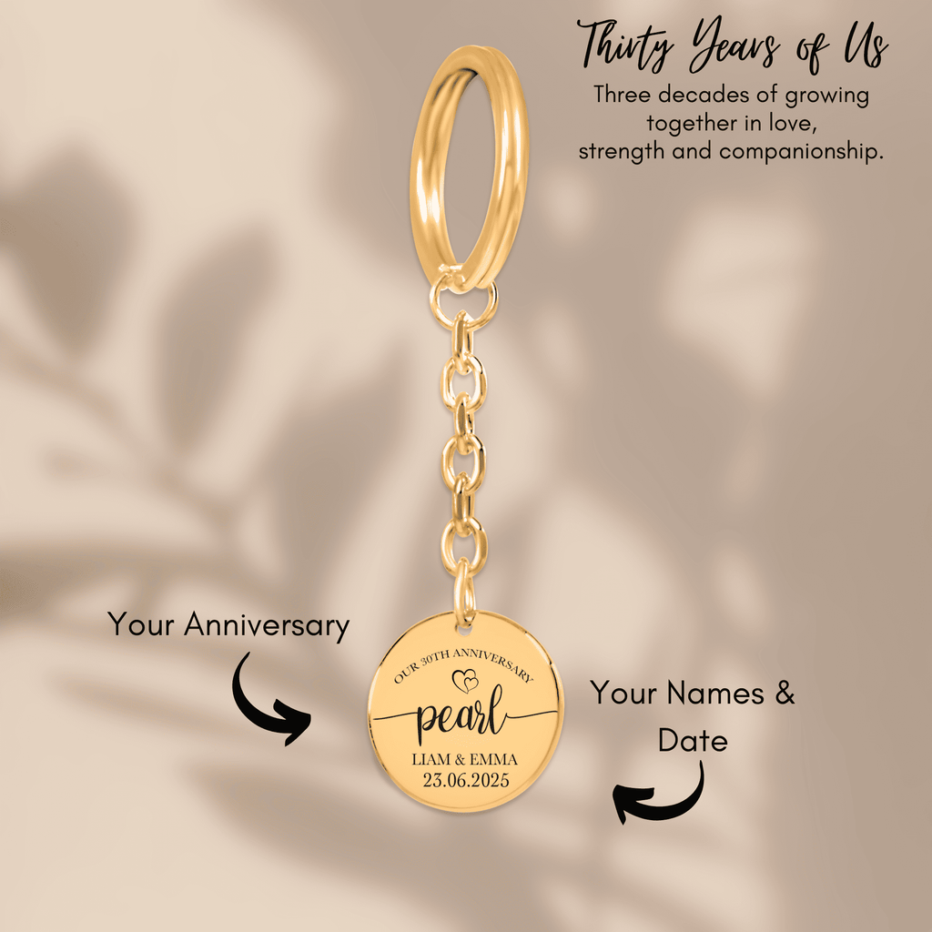 Coin Keychain - 30th Pearl Anniversary
