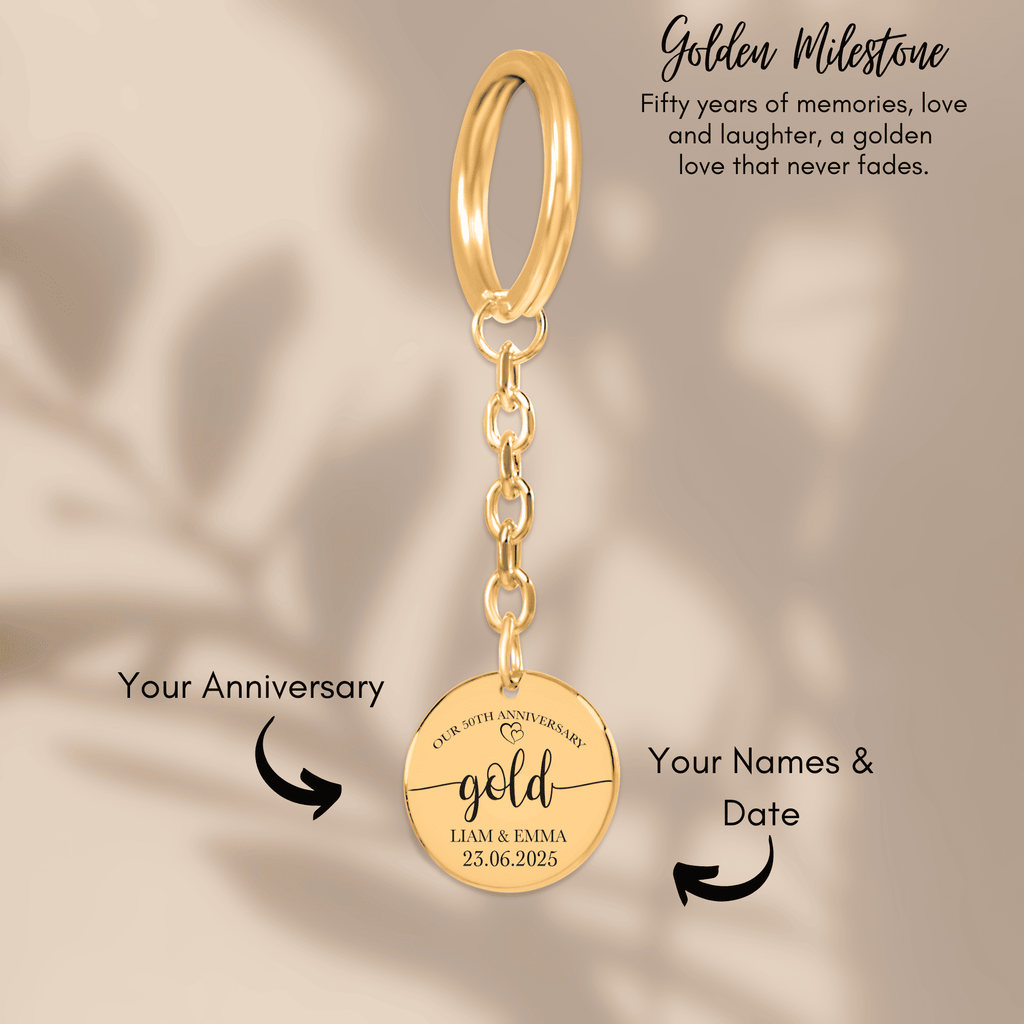 Coin Keychain - 50th Gold Anniversary