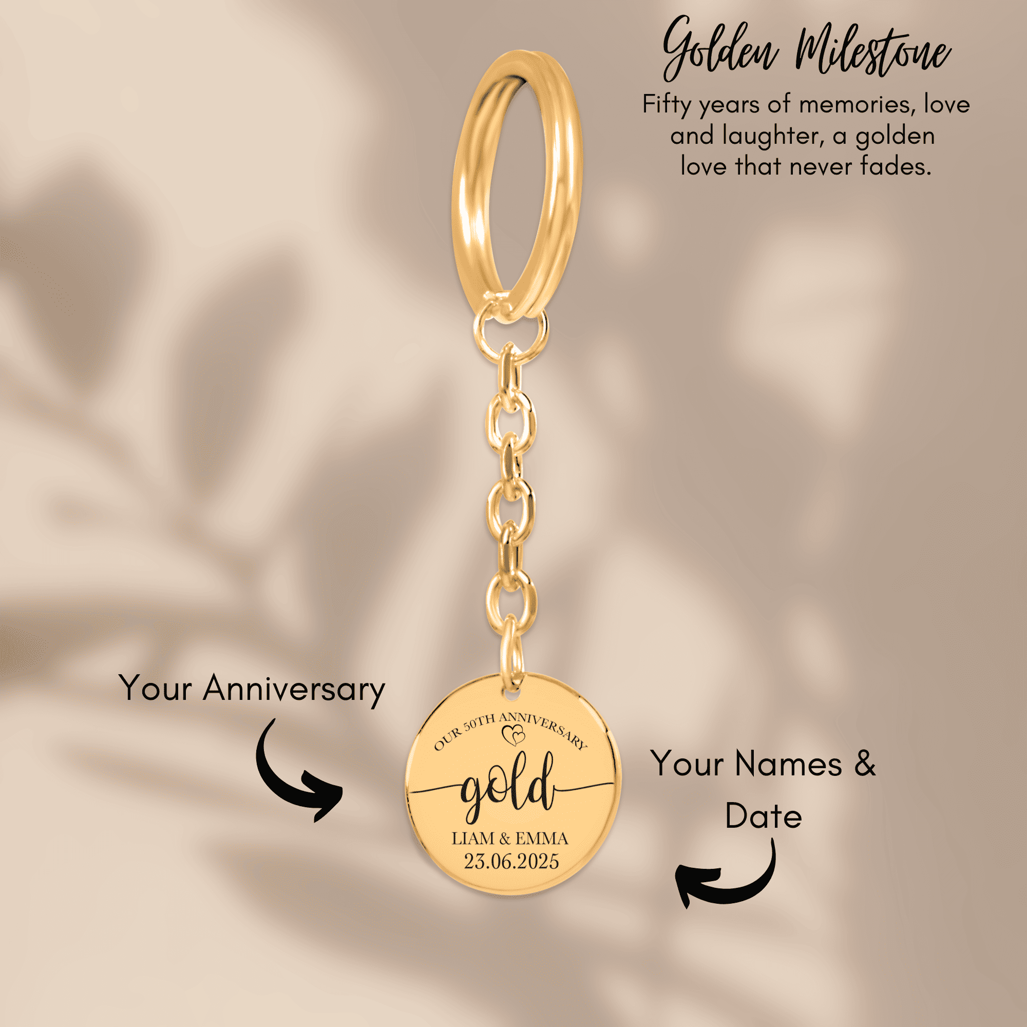 Coin Keychain - 50th Gold Anniversary