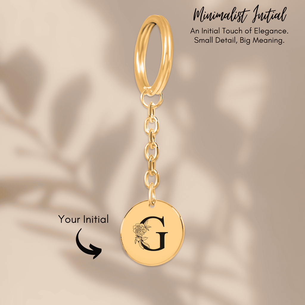Floral Initial Keychain – G