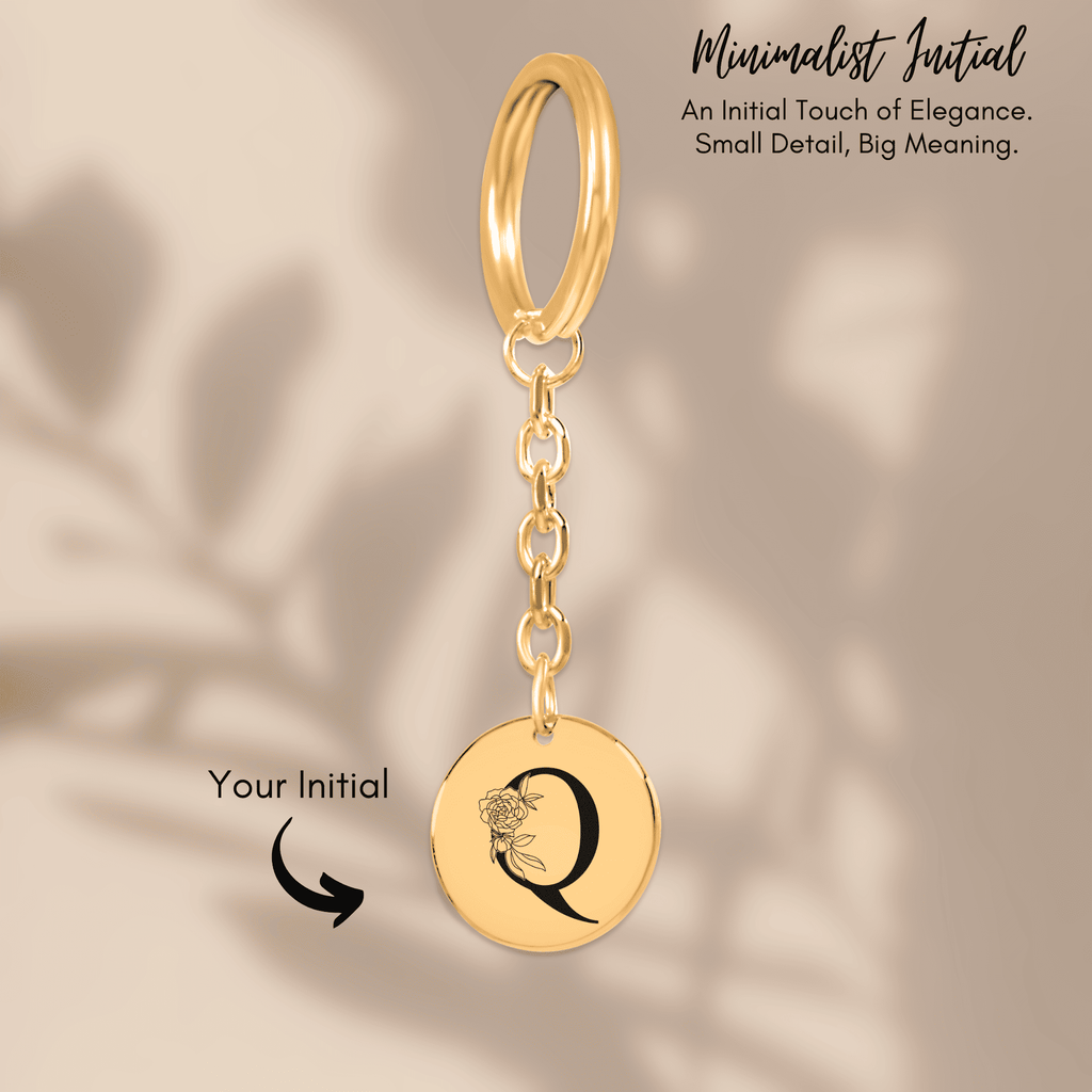 Floral Initial Keychain – Q