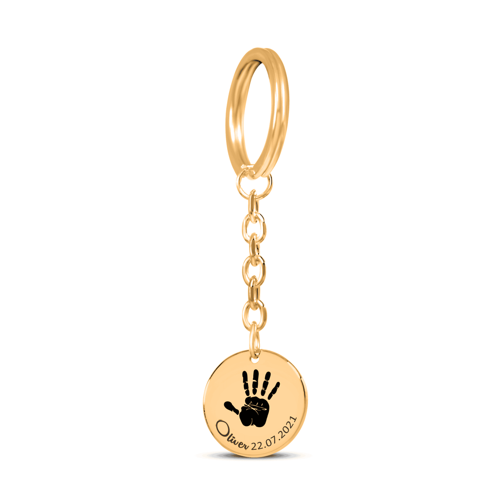 Actual Hand Print Coin Keychains