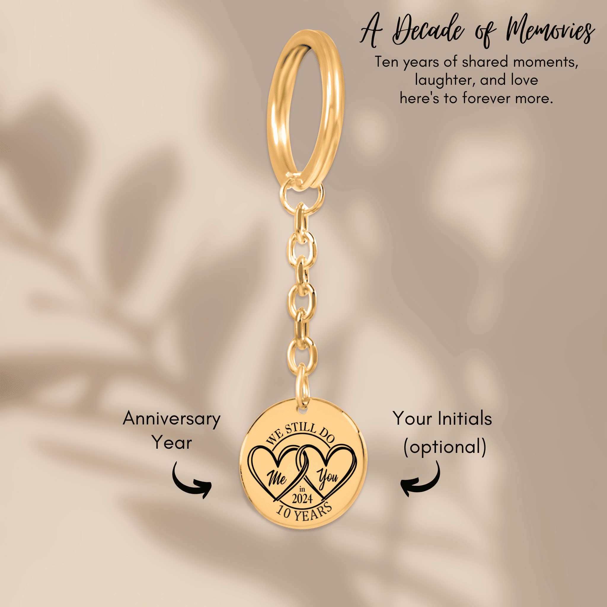 10th Years Anniversaries Coin Keychain