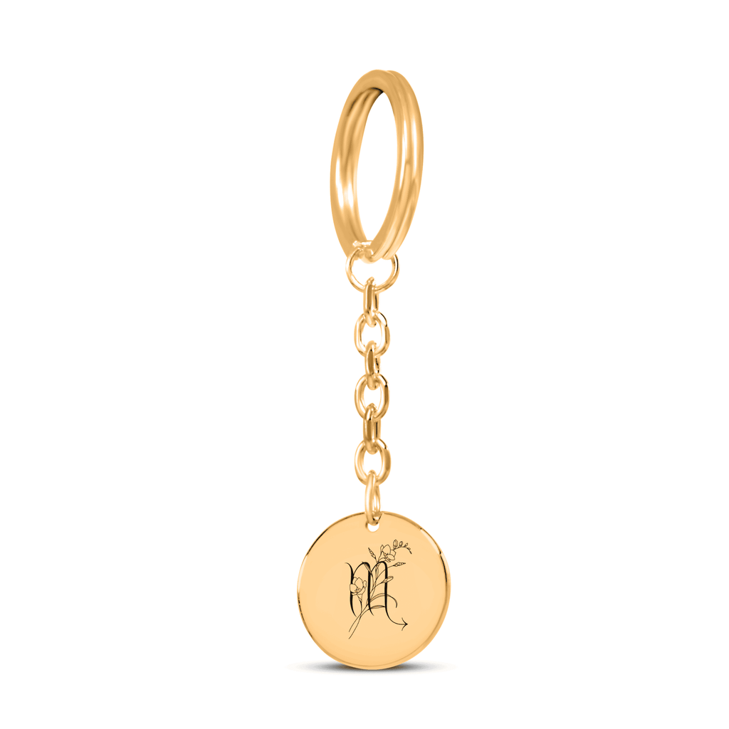 Scorpio Floral Zodiac Sign Coin Keychain