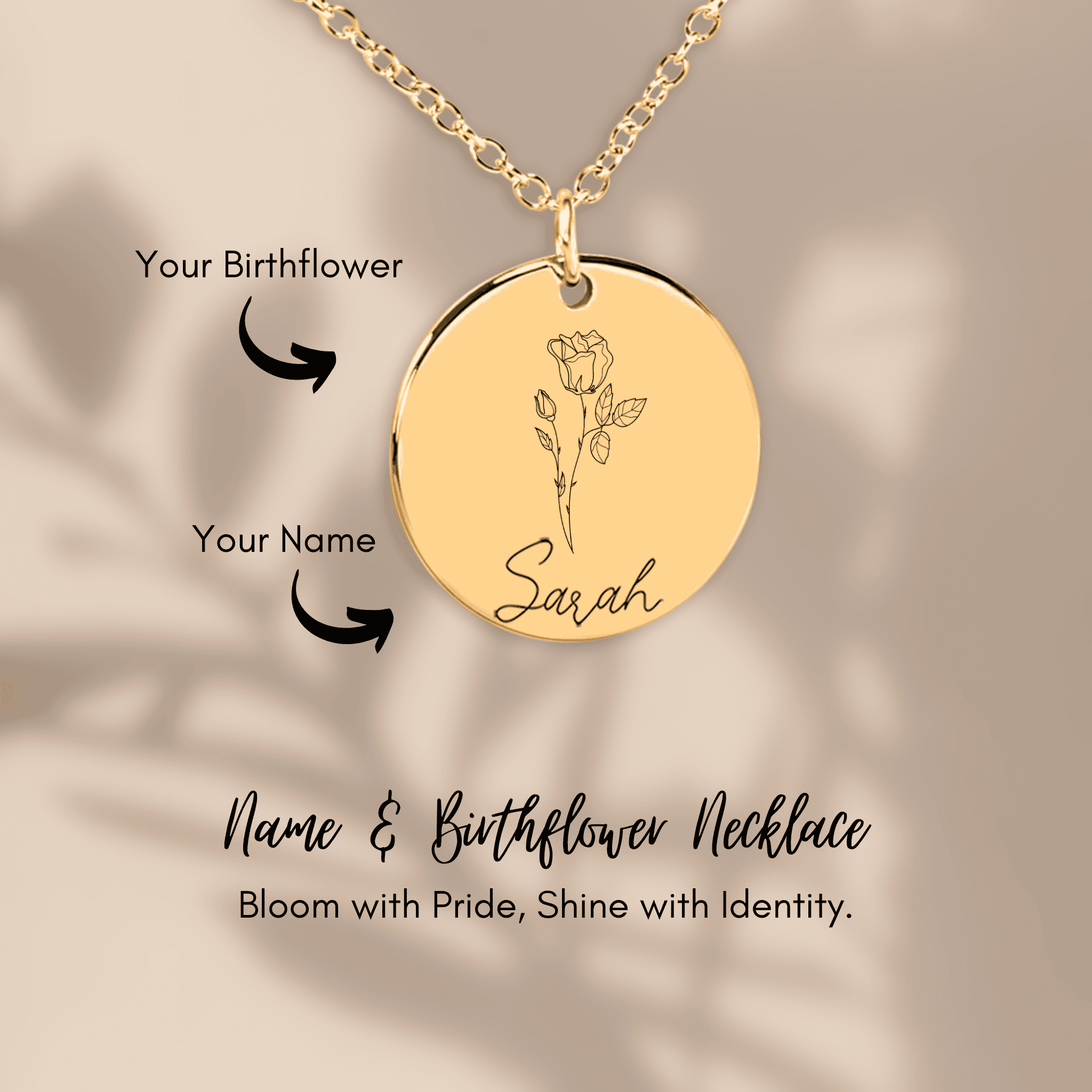 Name & Birth Flower Necklace